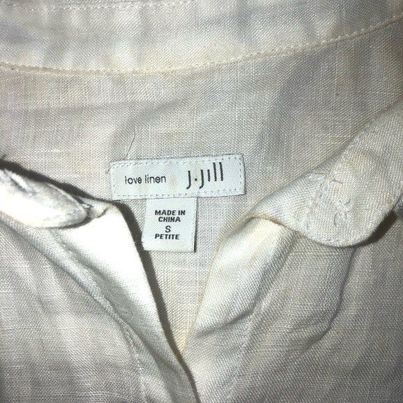 J.Jill no sleeve white linen button down - Picture 2 of 8